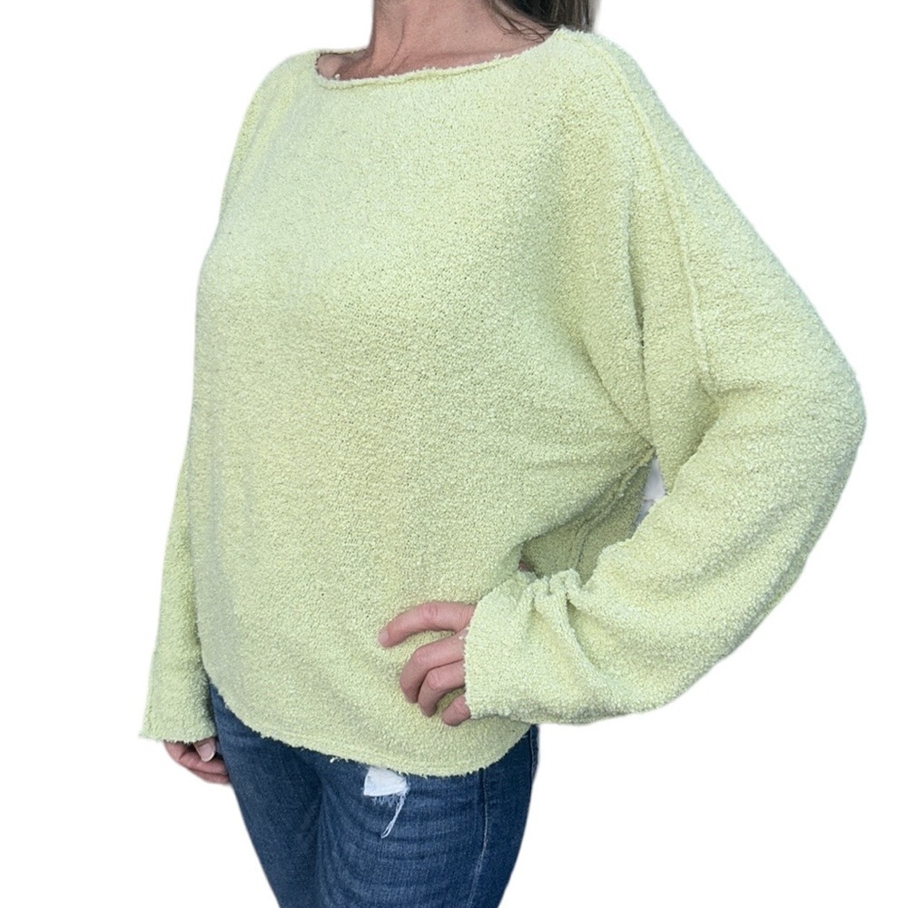 J. Jill Slouchy Sweater Dolman Sleeve Lime Green XL